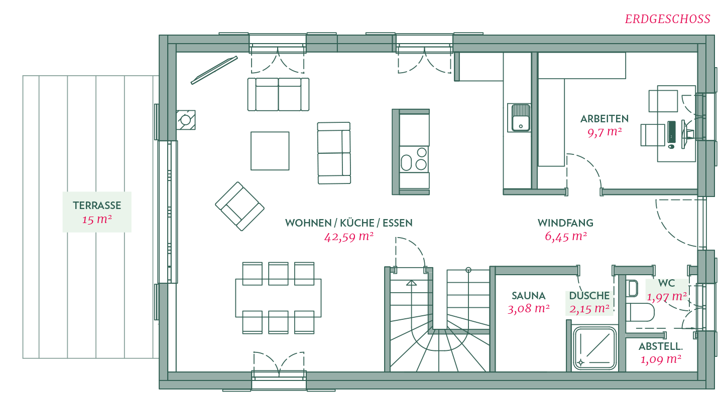Reetdachhaus Typ C (3 Schlafzimmer)